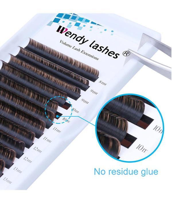 0.07mm Brown Color Volume Eyelash Extensions D Curl